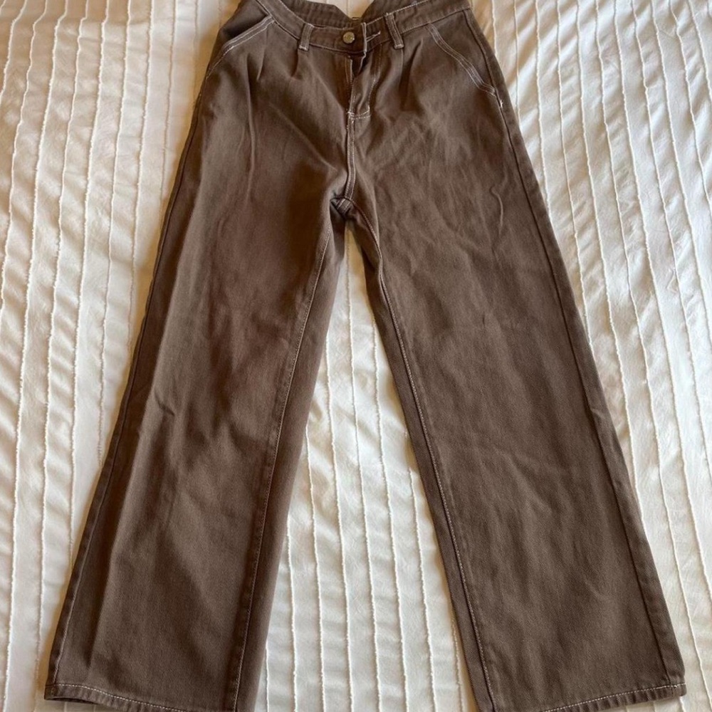 Brown Wide-Leg Pants
